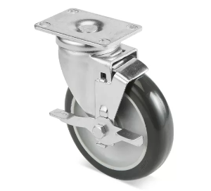 CASTER - SWIVEL with Brake 5"x1 1/4"x6 1/4" H 300-lb Cap