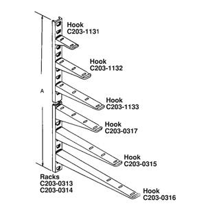 HOOK CABLE RACK 7.5IN GALV