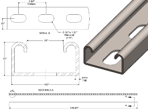 SLOTTED UNISTRUT 1.6
