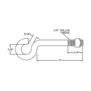HOOK CROSS ARM 1/2X5