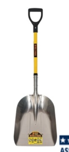 GRAIN SCOOP 15.25inX19in Alum 29in Yellow Fiberglass Dhandle