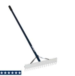 RAKE 17in Double Play Dual Purp 60in Blue Aluminum Handle