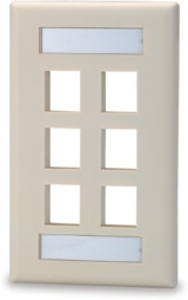 6Port Faceplate White