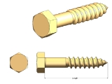 3/8 LAG SCREW L=1  Z